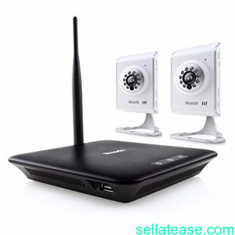 wireless mini NVR security survielliance system with built in WIFI AP plus 2 1p cameras