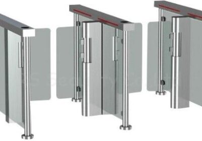 Fingerprint-Rfid-Supermarket-Swing-Gate-Semi-Automatic-High-Security-Turnstile