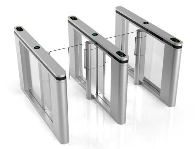 Glass Lane High Speed Flap Barrier Gate With 10 Pairs IR Sensors BY HIPHEN SOLUTIONS
