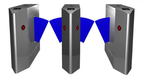 Retractable RFID Card Reader Flap Barrier Alarm Gate BY HIPHEN SOLUTIONS