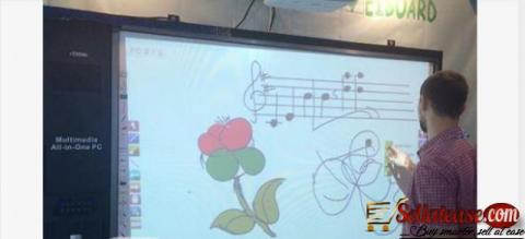 Wall Mounted Smart Board Interactive Whiteboard With Marker Tray BY HIPHEN SOLUTIONS