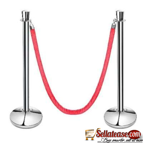 Rope Type Stanchion Crowd Queue Control Barrier Post – 5 Poles +