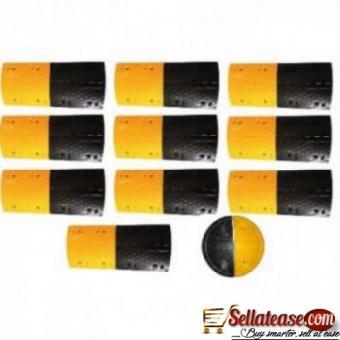 10m Rubber Traffic Speed Breaker Bump Hump with End Caps BY HIPH,
