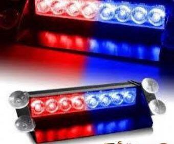 8-LED-VISOR-DASHBOARD-EMERGENCY-STROBE-LIGHTS-BLUE-RED-BY-HIPHE