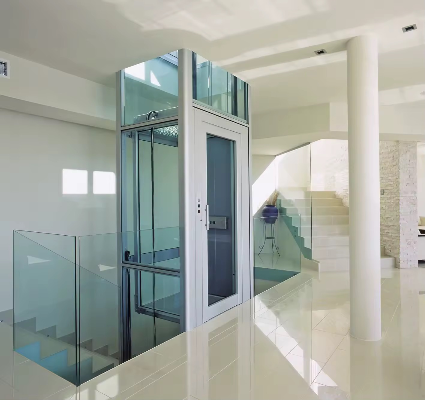 Safe 2 Floor 2 Passenger Home Elevator in Nigeria by Scantrik