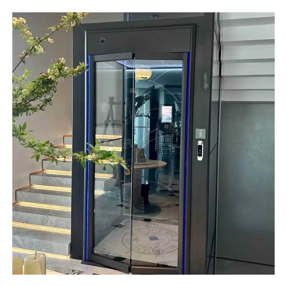 Stylish 3 Floor 2 Passenger Home Elevator with LED Ceiling by hiphen