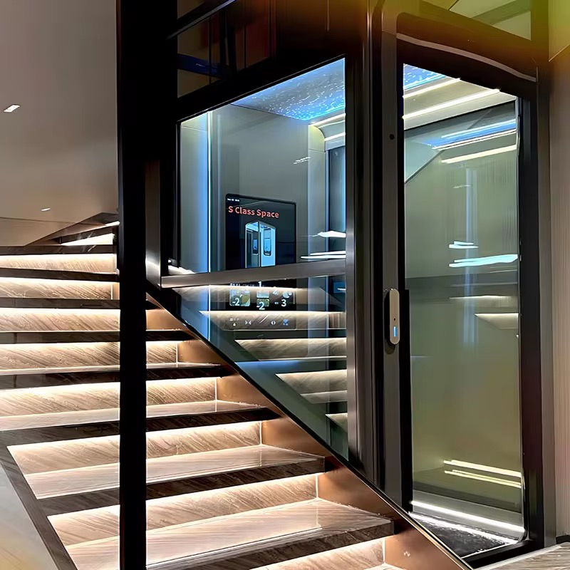 Glass Cabin 3 Floor 2 Passenger Home Elevator by hiphen