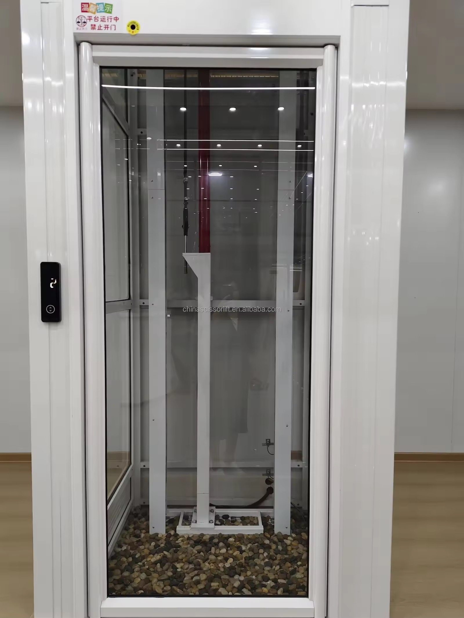 Premium Glass Shaft 4 Floor 2 Passenger Home Elevator by hiphen