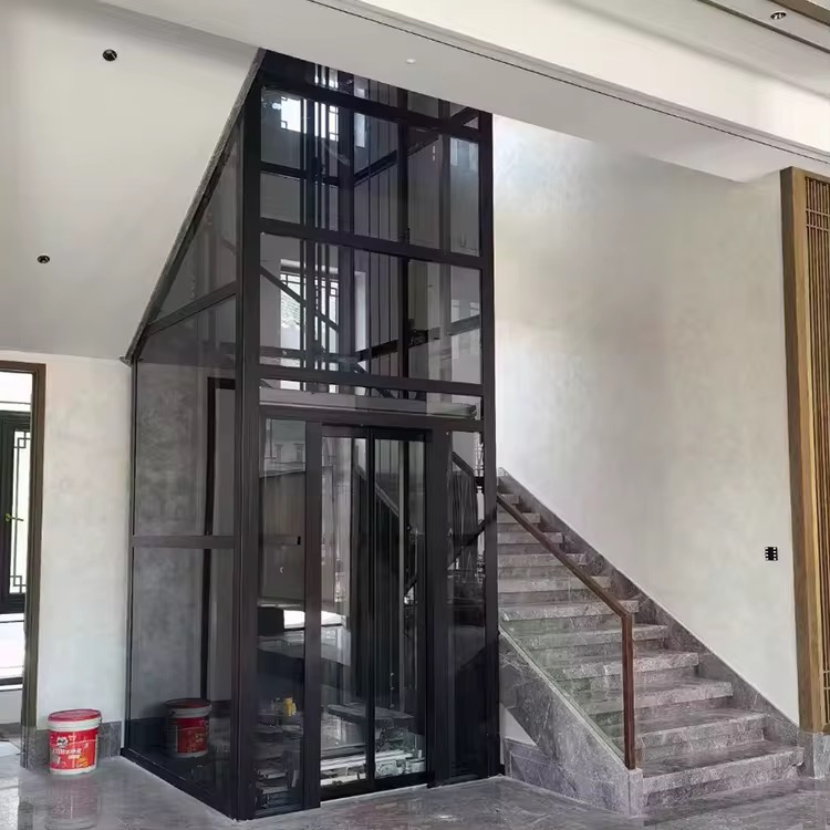 4 Floor 2 Passenger Home Elevator with Wooden Interior Finish by hiphen