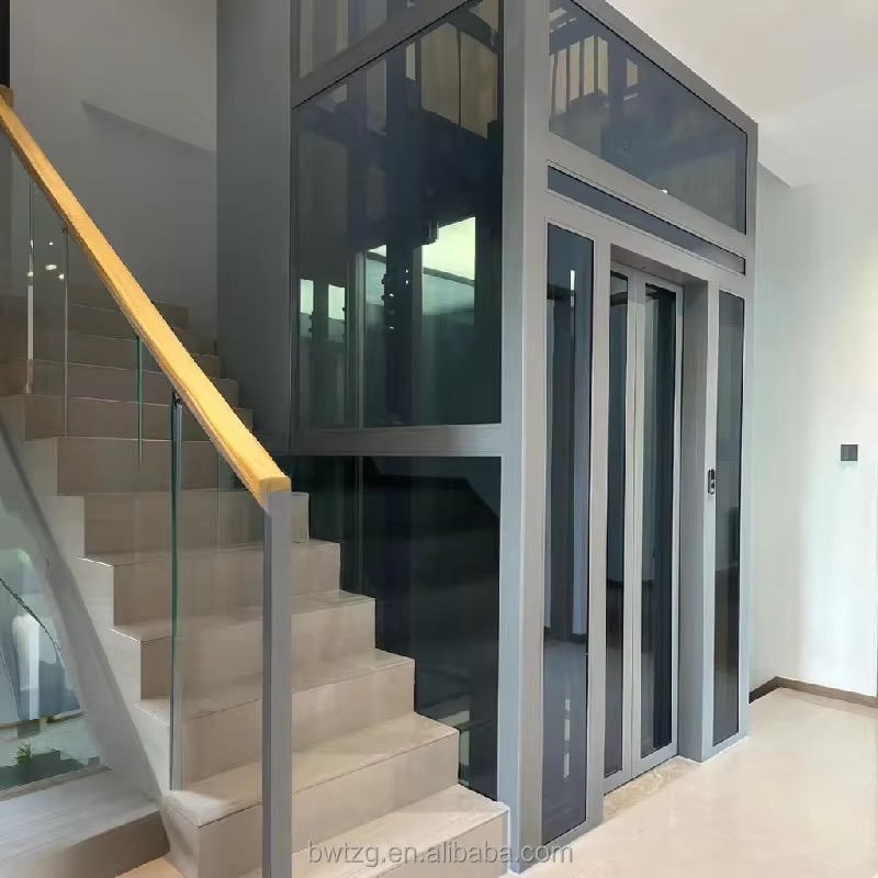 Luxury 4 Floor 2 Passenger Home Elevator with Glass Cabin by hiphen