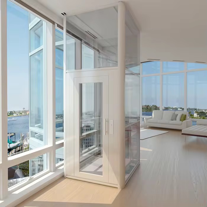 Compact Shaft 4-Floor Hydraulic Lift by hiphen