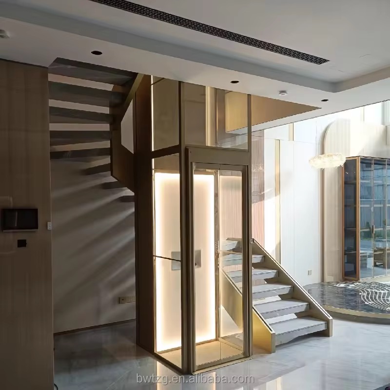 Elegant 4-Floor Home Elevator with Hydraulic Drive by hiphen