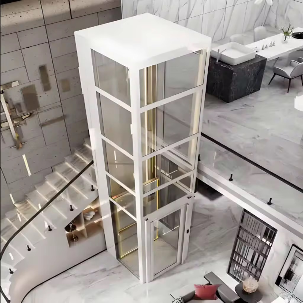 4-Stop Hydraulic Gearless Elevator for Private Residences by hiphen