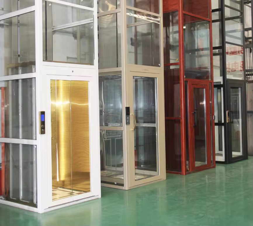 Compact 4-Stop Hydraulic Gearless Home Lift by hiphen