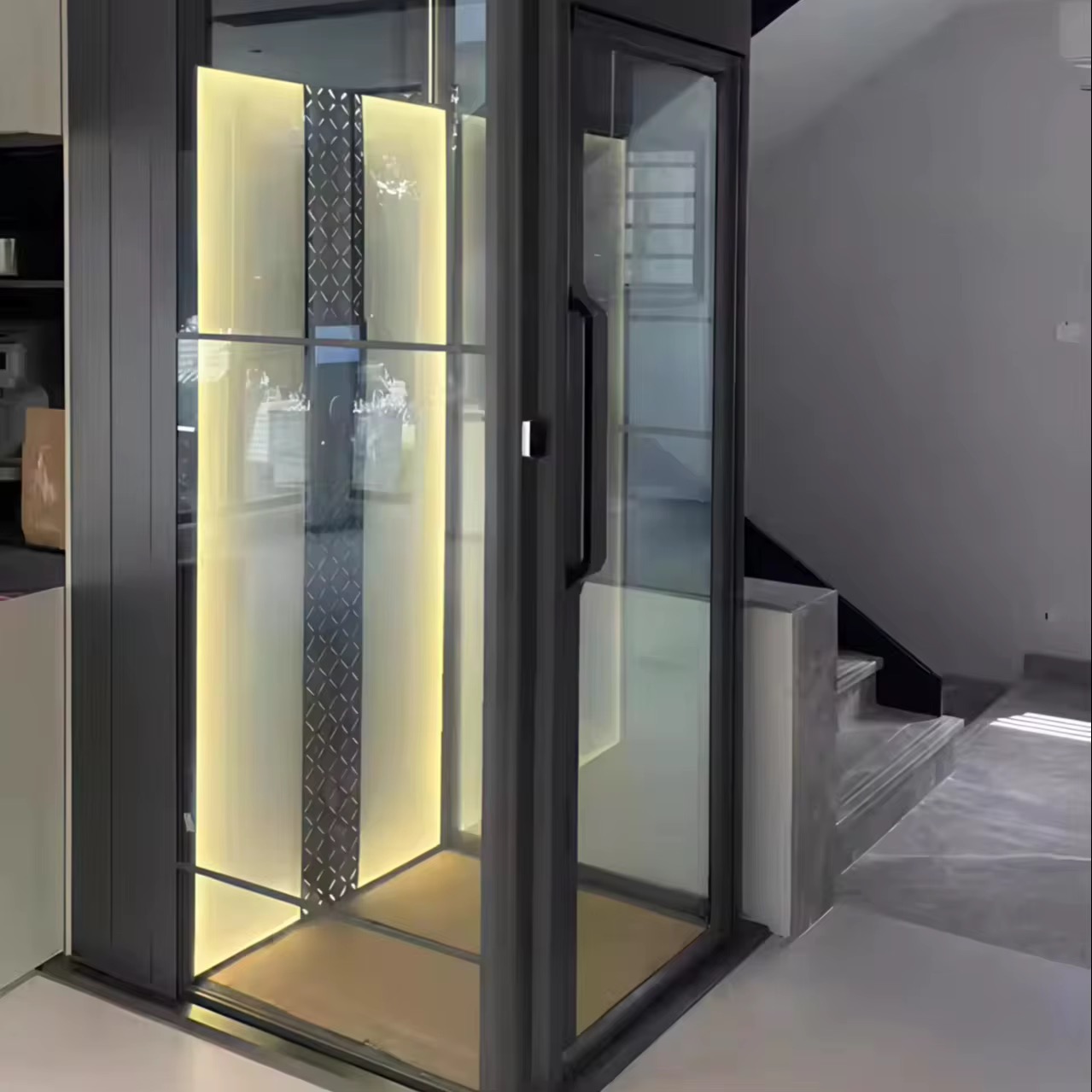 4-Stop Hydraulic Gearless Home Elevator with Smart Controls by hiphen
