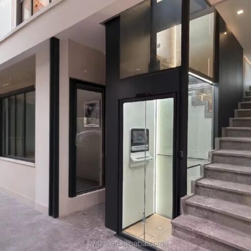 Outdoor Glass and Steel Home Elevator by hiphen