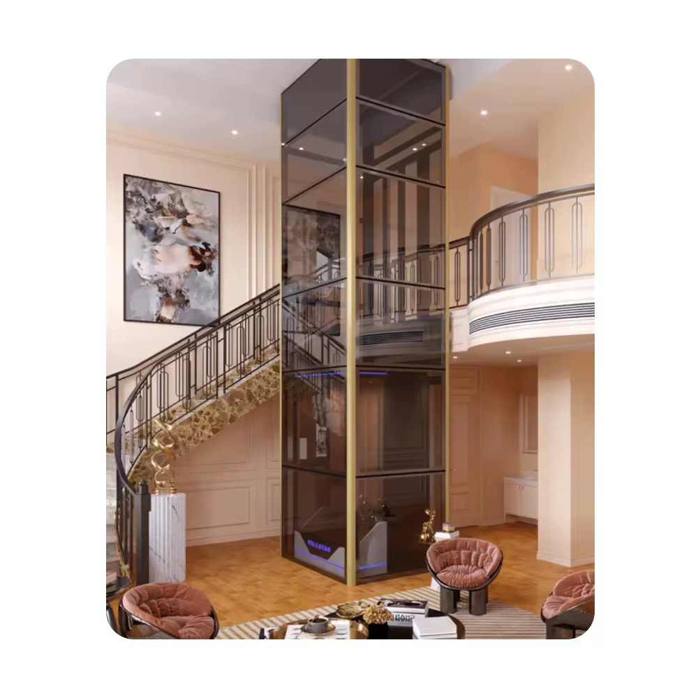 Villa Panoramic Elevator with Full Glass Walls by hiphen