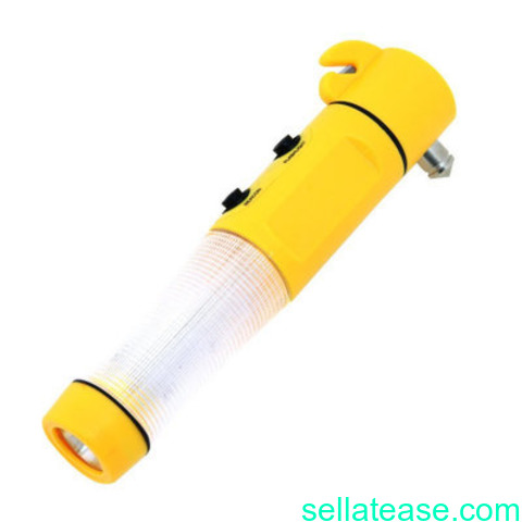 Auto Window Breaker Safety Cutter with Emergency Hammer Flashing,