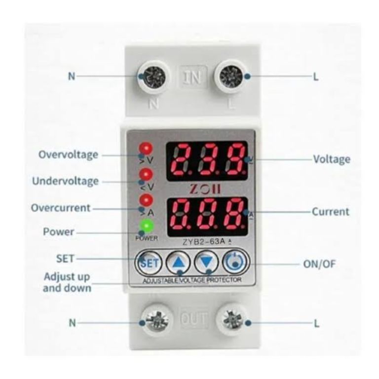 Jordy-Ele 63A Adjustable Digital Power Protector