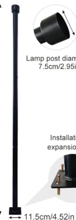 2.5 Metre Split Solar Lamp Post
